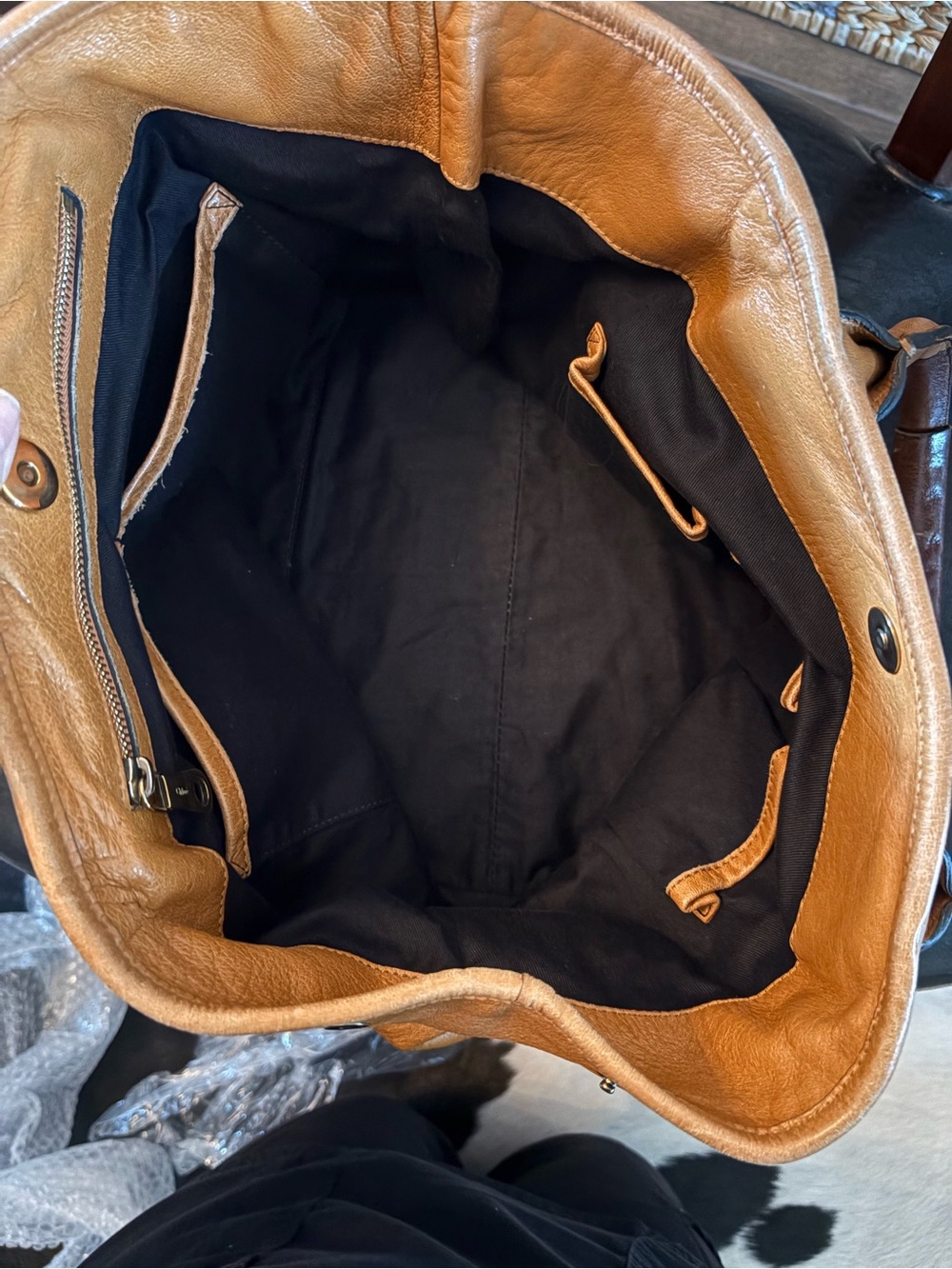 Chloe Ethel Lambskin Leather Bag with equestrian scarf - Picture 12 of 17